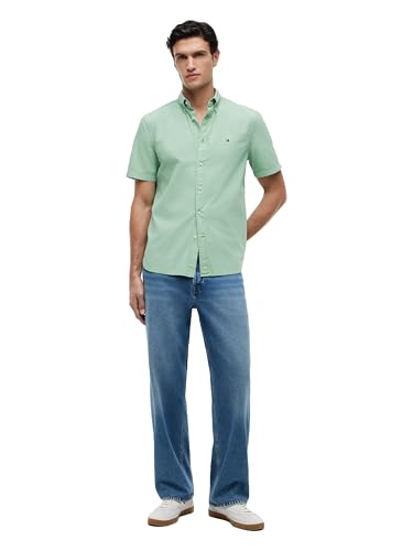 Image of Tommy Hilfiger Men's Short Sleeve Poplin Shirts in Regular Fit, Men's Button Down Shirts