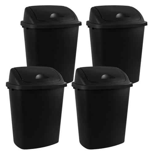 Caneca de basura negra de 6 galones pack x4