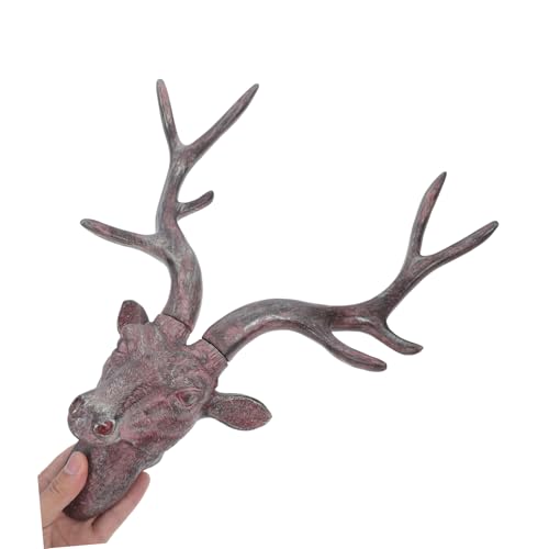 Décoration murale cerf en bois sculpté main pour salon élégant