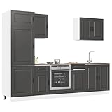 Mimdixy Küchenunterschrank Spülenschrank Aufbewahrungsschrank,7 TLG. Küchenschrank Set Schwarz Holzwerkstoff,Für Wohnzimmer,Küche,Arbeitszimmer,Kann Schnell Zusammengebaut Werden