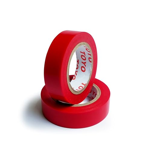 Image of KGS PVC Electrical Tape | Heat Resistant, Flame Retardant, Waterproof | 0.6 Inch X 30 Feet | 6 Tapes /Pack | Red | Adhesive for Wiring, Circuits and Home Repairs by Toyo