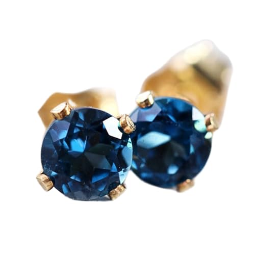 Topaze bleue naturelle rare boucles d'oreilles argent 925 facettées