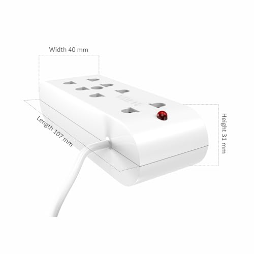Image of Vimal Wiring Devices Yatra 2 Pin Extension Cord 1.3Mtr. with Surge Protector and Indicator,240Volts,White