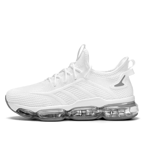 Image of Luogoks Men's Air Cushion Running Shoes Breathable Tennis Basketball Sneakers Non Slip Workout Casual Sport Shoes Gym Training Comfortable Fashion Shoes