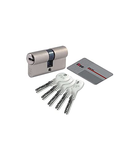 Iseo R6 – Cylindre de sécurité nickelé de lame longue de 50 x 30 mm