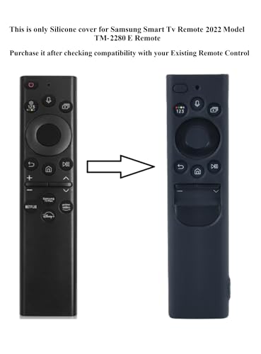 Image of Silicone TV Remote Cover Compatible with Samsung Smart TV Remote 2023 BN59-01432G BN59-01432A (Samsung Smart TV 2022 Solar Remote Cover - Style 6, Black - Style 6)