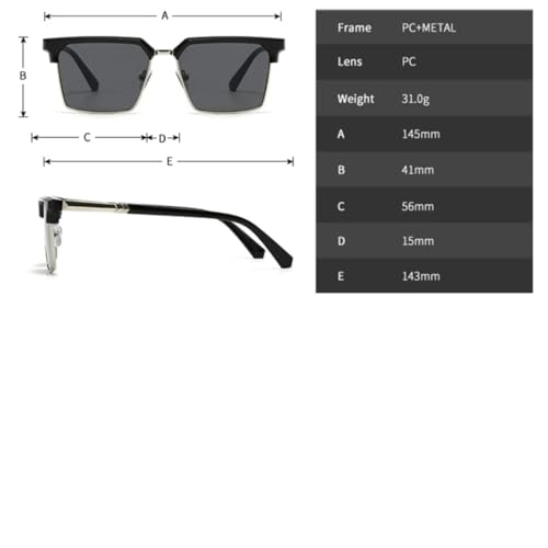 Lunettes de soleil UV400 solides à charnières métalliques bleu dégradé