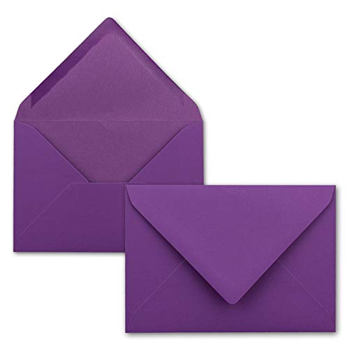 25 Brief-Umschläge - Brombeere/Violett - DIN C6-114 x 162 mm - Kuverts mit Nassklebung ohne Fenster für Gruß-Karten & Einladungen - Serie FarbenFroh