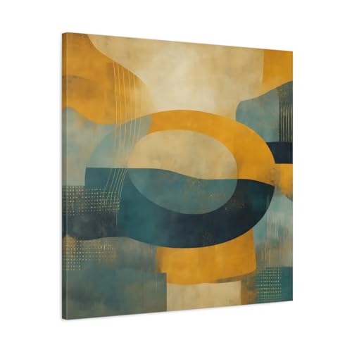 Grand tableau salon abstrait 75x75 cm pour habiller un grand mur vide blanc