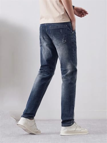 Hndudnff Men Ripped Tapered Jeans Slim Embroidered Personality Hip-Hop Streetwear Denim Trousers3