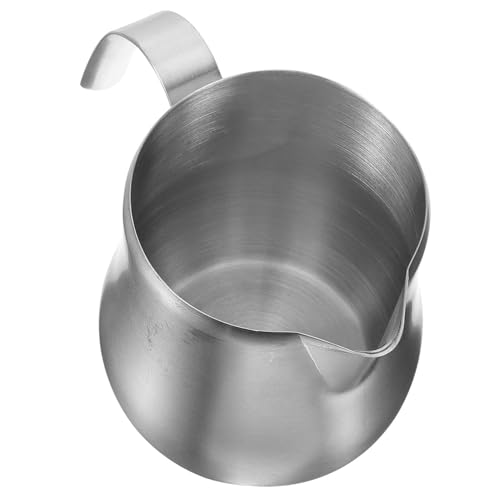 GLEAVI vaso medidor de acero inoxidable Café exprés Jarra para café con asa Jarra para espresso con asa Utensilios para café y leche jarra de espresso con asa jarra de crema grande Silver