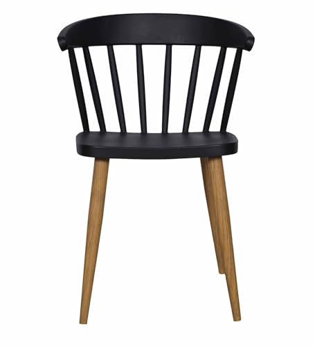 Image of Finch Fox Scandinavian Stylish & Modern Furniture Plastic Living Room Dining Chairs for Cafeteria Seating, Side, Kitchen, Restaurants, Hotels in Black Color (Set of 6)