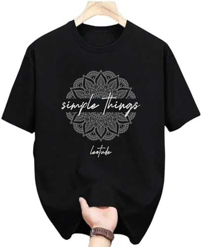 Image of LEOTUDE Men'S Regular Fit Printed T-Shirt | Cotton Blend | Half Sleeve |