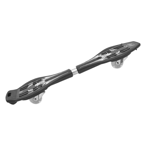 Sosoport 1Pc Lightweight Caster Board with Wheels Durable Swing Skateboard for Adults Shockproof Design Outdoor Present Black