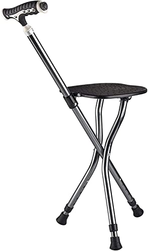 Bâton de marche pour adulte avec tabouret portable pratique