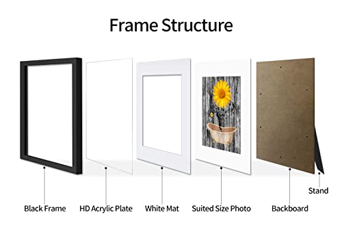 6X8 Picture Frame Classic Black Wooden Photo Frame Set Of 3, Display Pictures 4X6 With Mat Or 6X8 Without Mat, Wall & Tabletop Picture Frames With Stand (Match To Eiffel Tower Printed Artwork) #TOP5