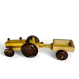 MarvelStore Handcrafted Wooden Tractor Toy with Detachable Trailer | Classic Vintage-Style Farm Vehicle for Kids,Toddlers and Collectors | Eco-Friendly,Durable and Handmade Artisan Craftsmanship