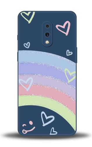 WUACYEAMING Compatible con OnePlus 7 Case, Funda Silicona Premium Líquida Resistente Arañazos, Antihuellas Dactilares, Prueba Golpes Cover Carcasa de TPU-Corazón Arco Iris