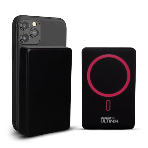 Image of Eveready Ultima MagSafe Compatible Power Bank PB32, 10,000mAh, 22W Wired & 15W Wireless Fast Charging, Compatible with iPhone 12 & Above, Android & Qi Devices (Ensure Device & Case Compatibility)