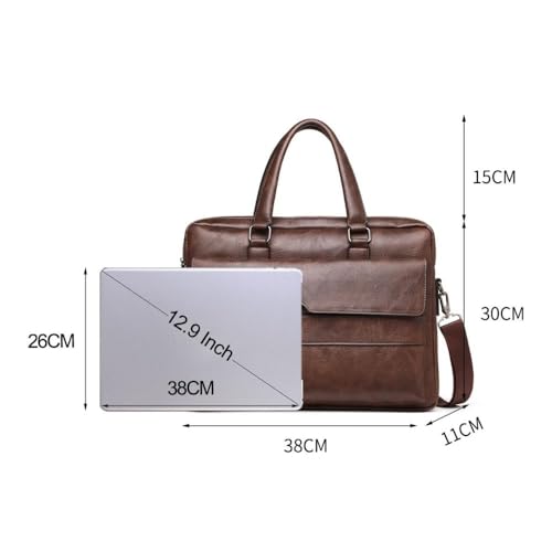 Image of CAVALO - Be Unique Leather Men's Laptop Bag Retro Messsenger Bag Men's Handbag Crossbody Bag Personality Briefcase (upto 14 inch) | Premium PU Leather