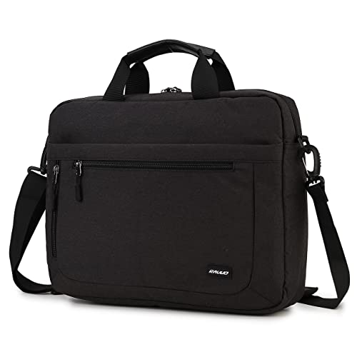 RAVUO Sacoche Ordinateur Portable 17 Pouces Imperméable Sac Ordinateur Hommes Femmes Sac à Bandoulière Sac à Main PC Tablette Ordinateur Mallette Cartable pour Collège Travail Affaires Voyage Noir