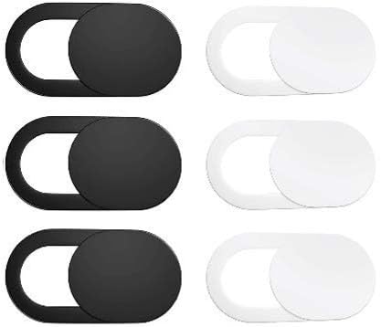 Webcam Cover Sticker Slide - Camera Privacy Security Protect for Phone Laptop, Black or White, 5 or 10, Cell Phone PC Accessories Camera Blocker Slider, Great for Privacy (5 Black Sliders)