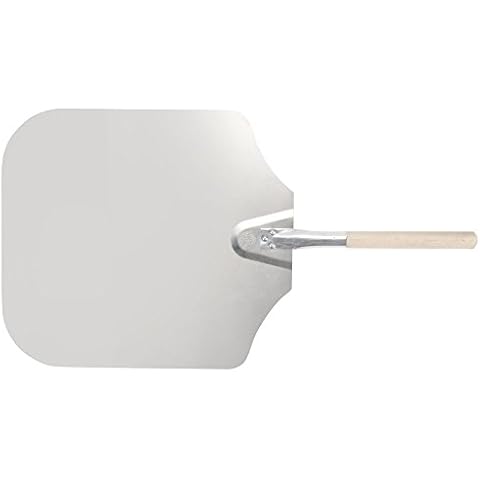 American Metalcraft 16" x 18" Aluminum Pizza Peel with 12" Wood Handle 3016, 30-Inch, Silver Cover