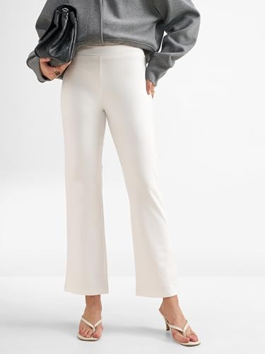 Image of Tokyo Talkies Women's Stretchable Bootcut Pants | High Rise Flared Trousers |Travel & Formal Wear|Workwear Trousers