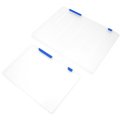 Zerodeko Boîte de Rangement pour Dossiers 2 Pièces en Pp Bleu, Légère et Portable, Organise Efficacement les Fichiers et Documents pour Bureau ou Maison