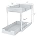 DEKAVA Cabinet, 2 Pack Under Sink Organizer, 2 Tier Sliding Bathroom Kitchen Organizer, Large White ABS Baskets, Easy Install & Clean
