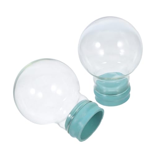 PAMINGONO 2 Pezzi Globo di Neve in Vetro con Gomma, Trasparente e Rotondo, per Decorazioni Natalizie e Lavoretti Creativi, Antiperdita e Elegante