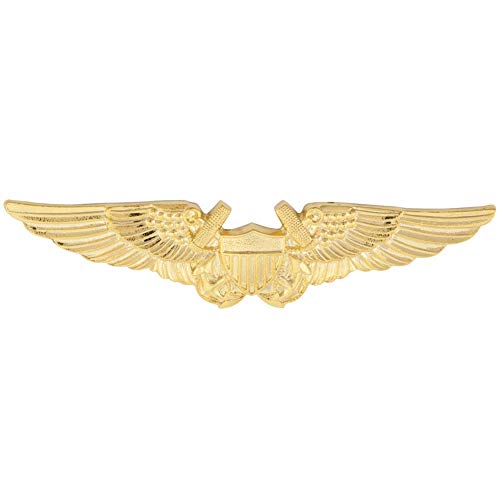 Insignia de la Marina Naval de Oficial de Vuelo, color oro, talla única