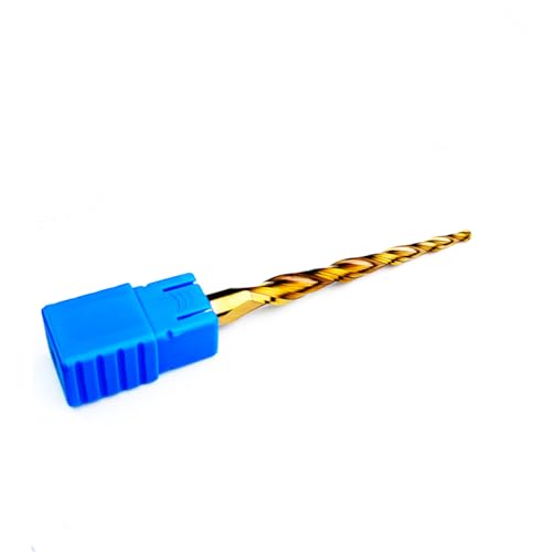 Image of HRC55 2Flutes Tungsten Solid Carbide Tapered Ball Nose End Mill with TIAIN Coating 2D 3D Carving Bit Shank Dia 5 /16 inch (1PC, R1 /16)