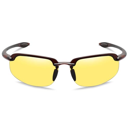 Image of JULI Sports Sunglasses for Men Women Tr90 Rimless Frame for Running Fishing Baseball Driving MJ8001