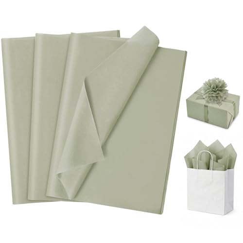 120 Sheets 14 x 20 Inch Sage Green Tissue Paper for Gift Bag