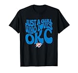 NBA Just A Girl Who Loves OKC Blue Wavy Logo T-Shirt