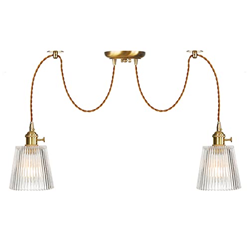 Lustre moderne en laiton pour salon et table de salle à manger chaleureuse