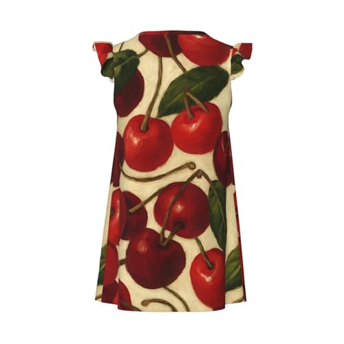 Augenstern Flutter Sleeve Nightgown Pajama Gown Vintage Cherry Design Easy Pull-On Sleepwear Nightdress2