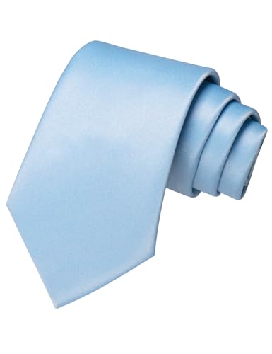 Image of RBOCOTT Solid Color Tie and Pocket Square Hankerchief with Lapel Pin Set for Men