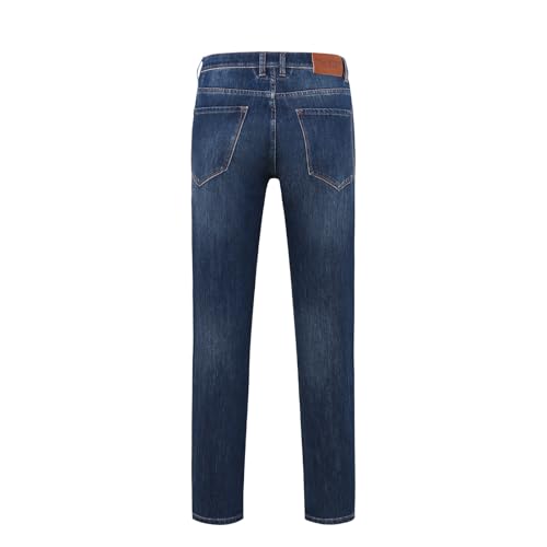 Mens Jeans Slim Fit Whiskers Classic Hand Brush Wash Comfortable Fit 4 Sides Stretch Casual Denim Pants2
