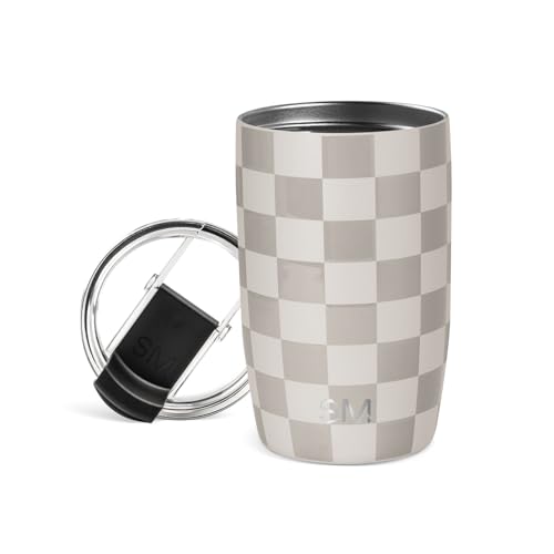 Simple Modern Travel Coffee Mug Tumbler with Flip Lid | Insulated Stainless Steel Iced Coffee Cup | Gifts for Women & Men | Voyager Collection | 350ml | Checkmate