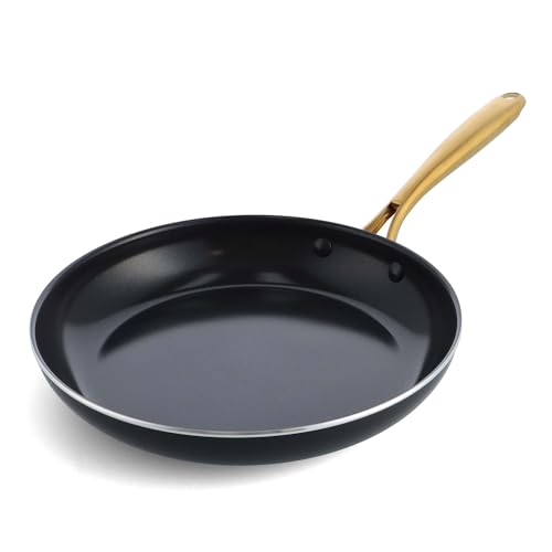 グリーンパン(Greenpan) GREENPAN ストゥディオ studio 有害物質を一切含まない砂由来のミネラル成分のセラミックコーティング フライパン 28cm IH ガス 対応 くっ付きにくい ダイヤモンド粒子配合で高い熱伝導性 ベルギー発ブランド 軽くて熱くなりにくいハンドル 食洗機対応 外面も汚れにくい 耐熱温度が高く