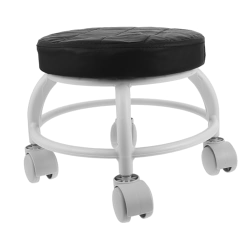 IWOWHERO Low Rolling Stool with Wheels Swivel Chair for Beauty Salons and Pedicure Shops Stylish and Durable Design Smooth Mobility for Makeup and Massage Use