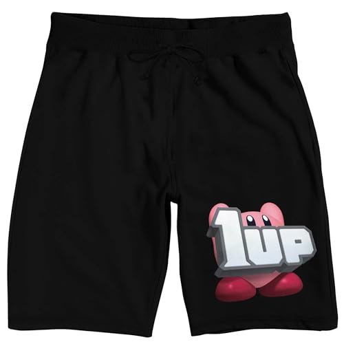 Kirby 1UP Men's Black Sleep Pajama Shorts