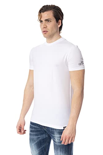 DSQUARED2 tshirt bianca logo nero - xl, bianco
