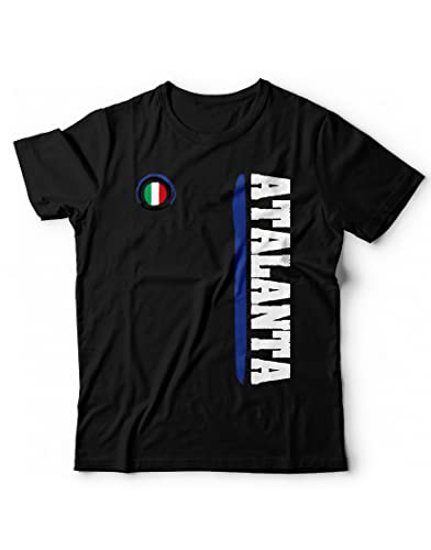 Maglietta 100% cotone 135 gr/mq bianco - 145 gr/mq colorato, modello girocollo tessuto Jersey design Atalanta