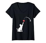 Photo Gallery donna funny cat lover valentine s day galentines heart maglietta con collo a v Photo Gallery donna funny cat lover valentine s day galentines heart maglietta con collo a v