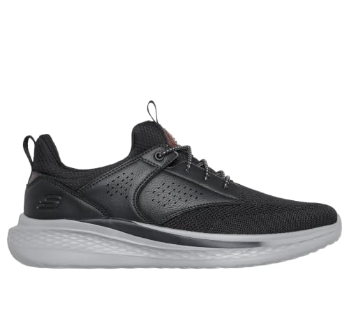 Skechers Slade - Breyer Knitted Bungee Sneaker,Black,13 X-Wide