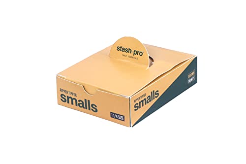 Image of Stash-Pro Small Ripper Tipper Brown Rolling Papers with Filter Tips - 84mm Cigarette Paper + 23mm Roach Tips (Pack of 10, 40 Papers & 40 Tips Each)