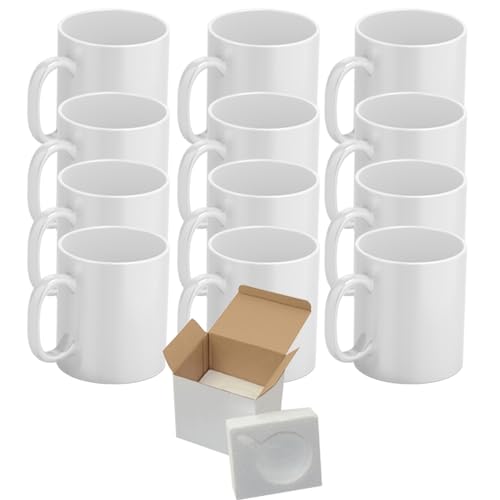 TWISTED ENVY 15oz Sublimation Mugs With Gift Mug Box. Mugs - Cardboard Box with Foam Supports Case of 12